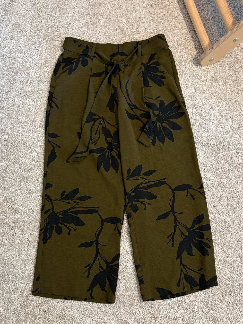C by One Brown & Black Floral Wide Leg Pants | Size S
